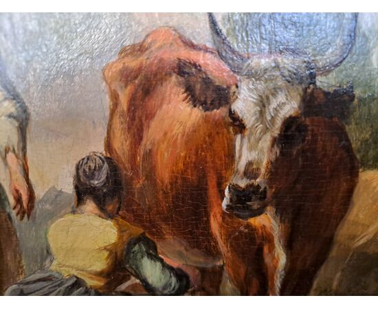 "RURAL SCENE" - OIL ON PANEL - 19TH CENTURY "RURAL SCENE" - OIL ON PANEL - 19TH CENTURY