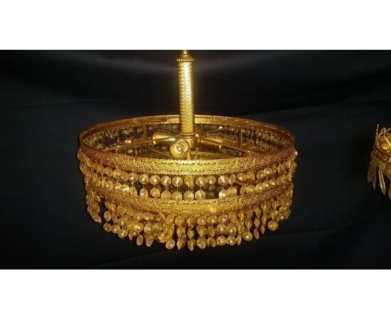 LAMPADARIO IN BRONZO DORATO LAMPADARIO IN BRONZO DORATO