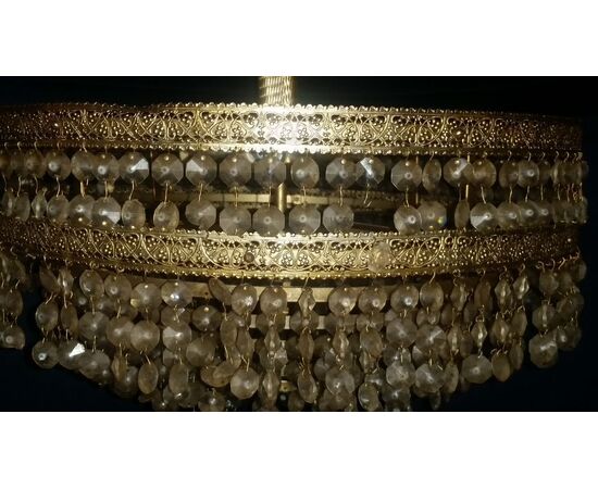 LAMPADARIO IN BRONZO DORATO LAMPADARIO IN BRONZO DORATO