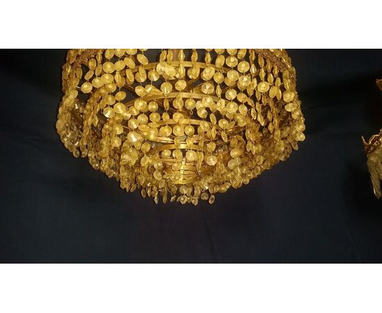 LAMPADARIO IN BRONZO DORATO LAMPADARIO IN BRONZO DORATO