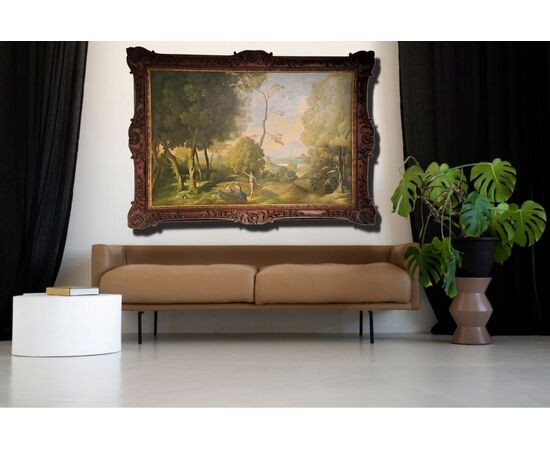 LARGE LANDSCAPE - ITALY - 20TH CENTURY LARGE LANDSCAPE - ITALY - 20TH CENTURY
