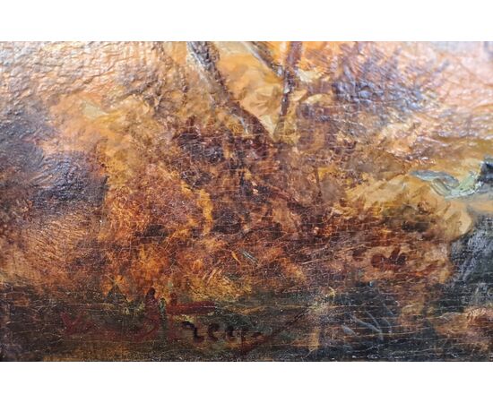 "RURAL SCENE" - OIL ON PANEL - 19TH CENTURY "RURAL SCENE" - OIL ON PANEL - 19TH CENTURY