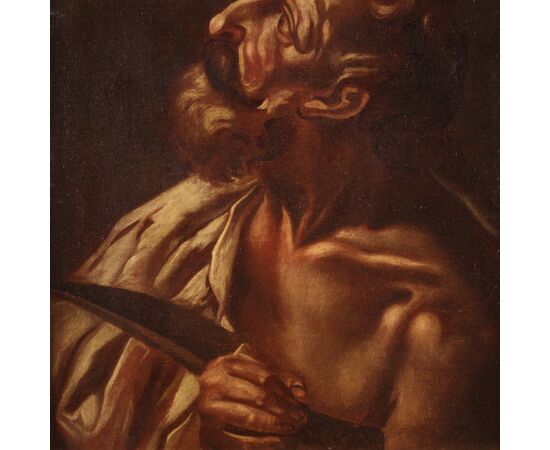 Religious painting of Saint Bartholomew from the 17th century