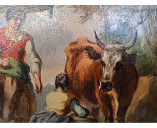 "RURAL SCENE" - OIL ON PANEL - 19TH CENTURY "RURAL SCENE" - OIL ON PANEL - 19TH CENTURY