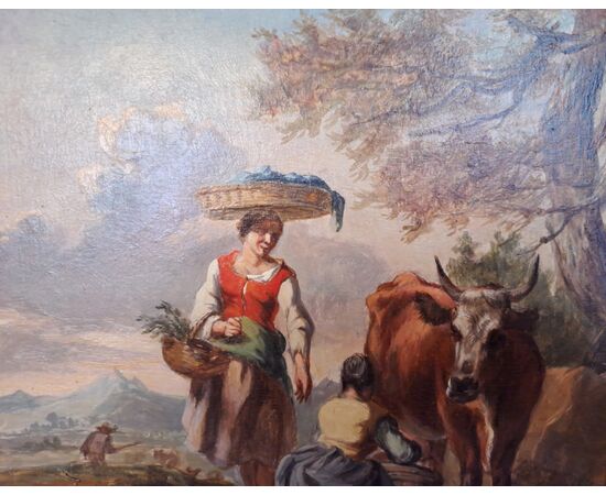 "RURAL SCENE" - OIL ON PANEL - 19TH CENTURY "RURAL SCENE" - OIL ON PANEL - 19TH CENTURY