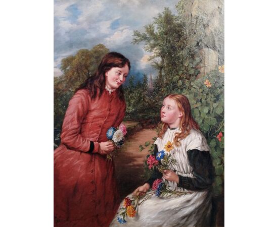 Oil on canvas: mother and child Oil on canvas: mother and child