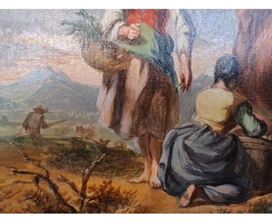 "RURAL SCENE" - OIL ON PANEL - 19TH CENTURY "RURAL SCENE" - OIL ON PANEL - 19TH CENTURY