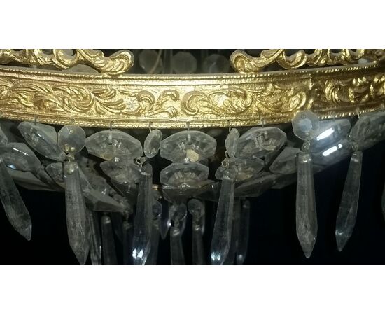 LAMPADARIO IN BRONZO DORATO LAMPADARIO IN BRONZO DORATO