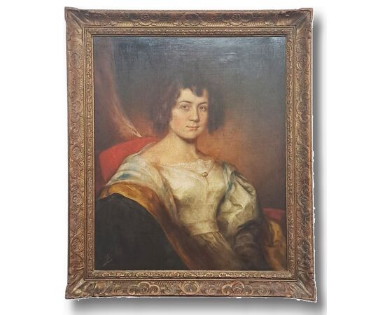 "PORTRAIT OF A LADY" - OIL ON CANVAS - 19TH CENTURY "PORTRAIT OF A LADY" - OIL ON CANVAS - 19TH CENTURY