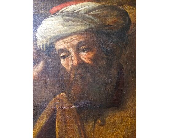 PENDANT OF TWO PAINTINGS. "JOSEPH SOLD BY HIS BROTHERS, the payment and delivery to the merchant".