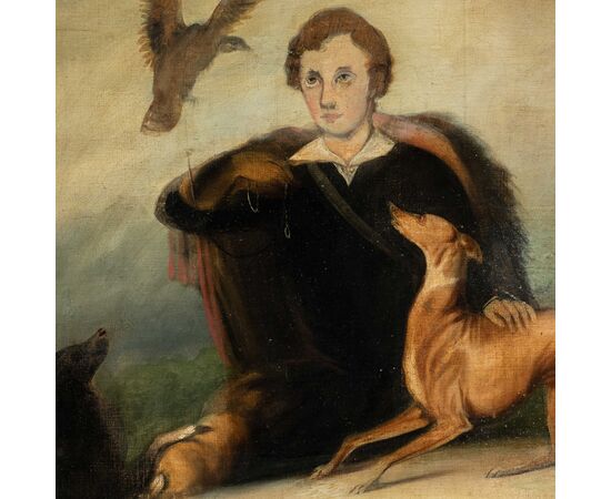 Italian painter (late 19th century) - The Falconer. Italian painter (late 19th century) - The Falconer.