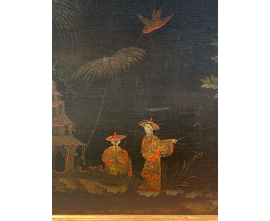Chinese painter (18th century) - Oriental scene with pagoda. Chinese painter (18th century) - Oriental scene with pagoda.