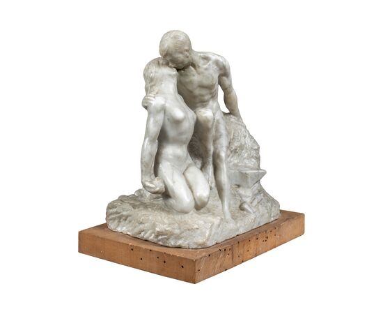 White marble sculpture - The Kiss. 19th century. White marble sculpture - The Kiss. 19th century.