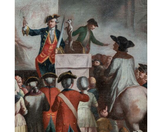 Italian painter (18th century) - Street theatre. Italian painter (18th century) - Street theatre.