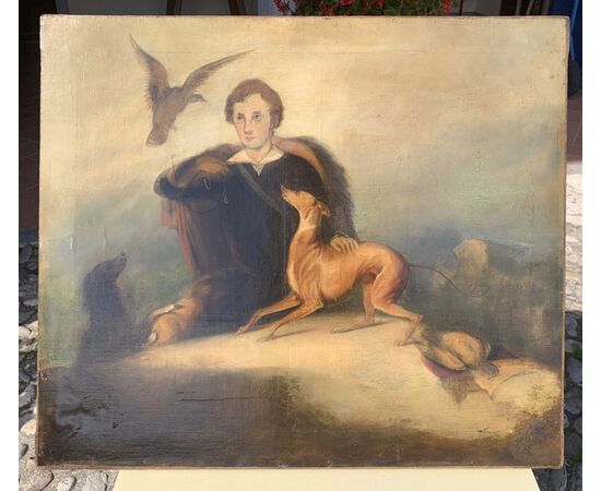 Italian painter (late 19th century) - The Falconer. Italian painter (late 19th century) - The Falconer.