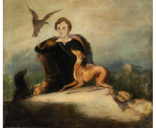 Italian painter (late 19th century) - The Falconer. Italian painter (late 19th century) - The Falconer.