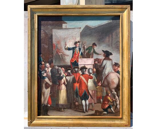 Italian painter (18th century) - Street theatre. Italian painter (18th century) - Street theatre.
