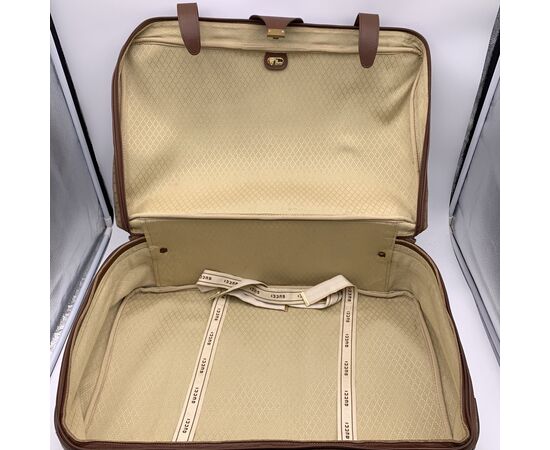 GUCCI Borsa da Viaggio Vintage in Tela Col. Marrone - L GUCCI Borsa da Viaggio Vintage in Tela Col. Marrone - L