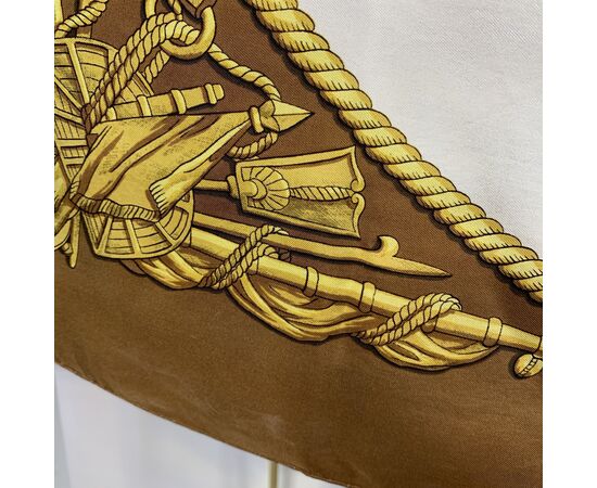 HERMES Foulard Vintage in Seta Col. Marrone Carre 90 HERMES Foulard Vintage in Seta Col. Marrone Carre 90