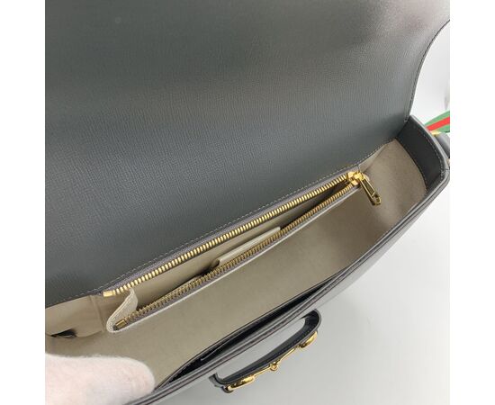GUCCI Borsa a Tracolla in Pelle Col. Grigio Horsebit 1955 M GUCCI Borsa a Tracolla in Pelle Col. Grigio Horsebit 1955 M