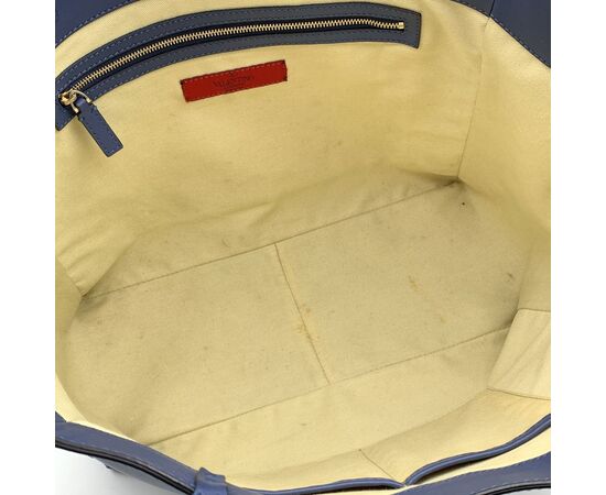 VALENTINO GARAVANI Borsa Shopper in Pelle Col. Blu Rockstud M VALENTINO GARAVANI Borsa Shopper in Pelle Col. Blu Rockstud M