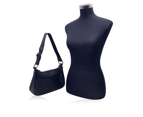 BOTTEGA VENETA Borsa a Tracolla in Tela Col. Nero Veneta M BOTTEGA VENETA Borsa a Tracolla in Tela Col. Nero Veneta M