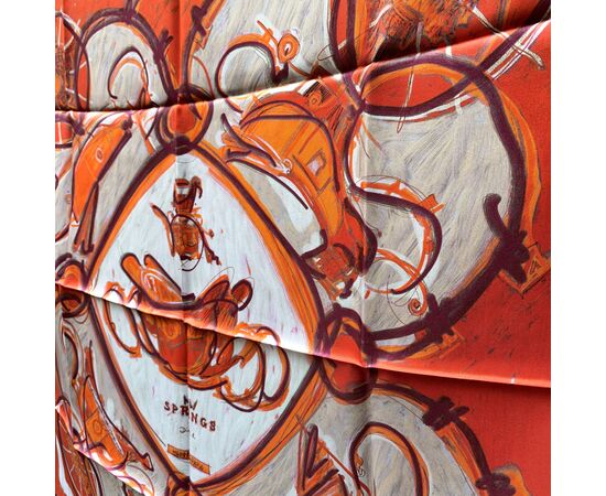 HERMES Foulard in Seta Col. Rosso Carre 90 HERMES Foulard in Seta Col. Rosso Carre 90