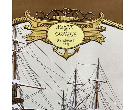 HERMES Foulard Vintage in Seta Col. Marrone Carre 90 HERMES Foulard Vintage in Seta Col. Marrone Carre 90