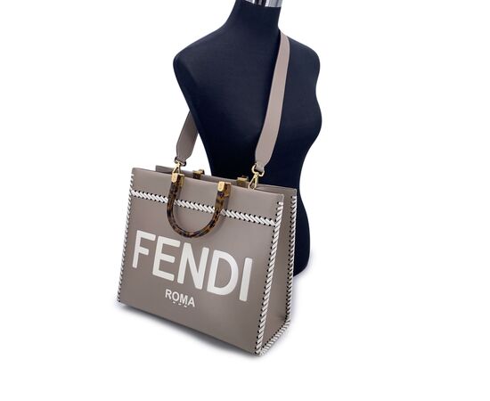 FENDI Borsa Shopper in Pelle Col. Grigio Sunshine M