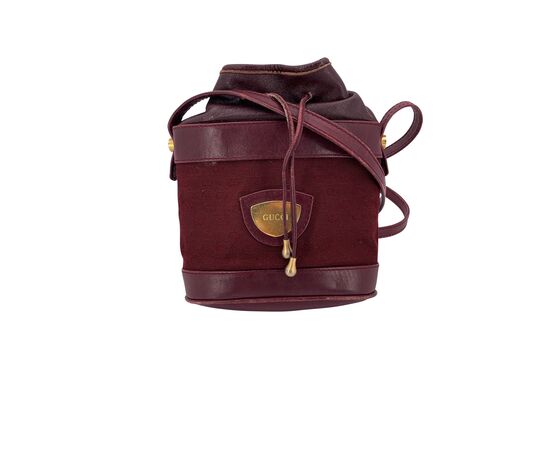GUCCI Borsa a Tracolla Vintage in Tela Col. Bordeaux S GUCCI Borsa a Tracolla Vintage in Tela Col. Bordeaux S
