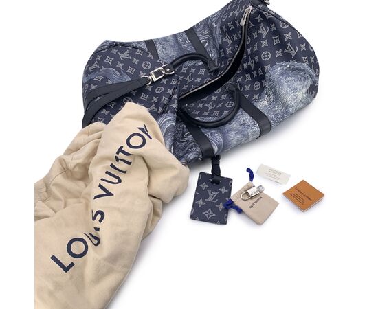 LOUIS VUITTON Borsa da Viaggio in Tela Col. Blu Keepall L LOUIS VUITTON Borsa da Viaggio in Tela Col. Blu Keepall L