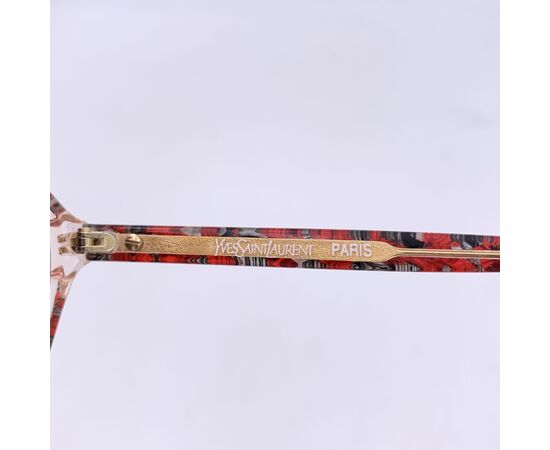 YVES SAINT LAURENT Occhiali da Sole Vintage in Acetato Col. Rosso