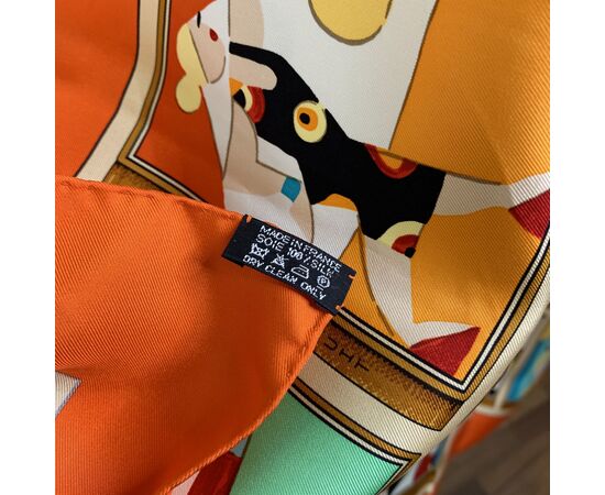 HERMES Foulard in Seta Col. Arancione Carre 90 HERMES Foulard in Seta Col. Arancione Carre 90