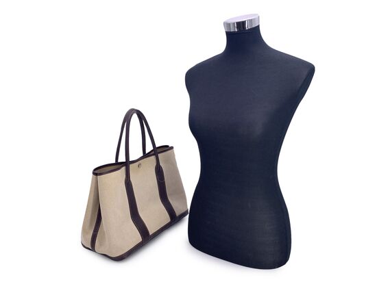 HERMES Borsa Shopper in Tela Col. Beige Garden Party M