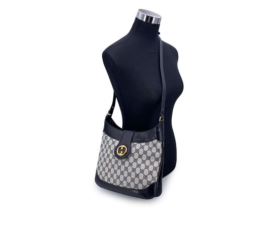 GUCCI Borsa a Tracolla Vintage in Tela Col. Blu M GUCCI Borsa a Tracolla Vintage in Tela Col. Blu M
