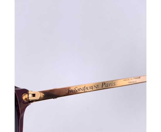 YVES SAINT LAURENT Occhiali da Sole Vintage in Acetato Col. Bordeaux