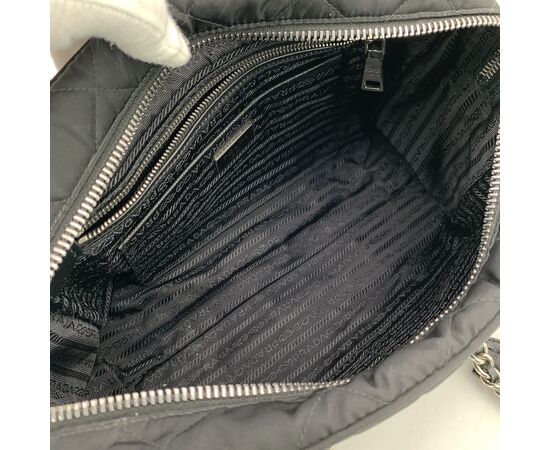 PRADA Borsa a Tracolla in Tela Col. Nero Tessuto M PRADA Borsa a Tracolla in Tela Col. Nero Tessuto M