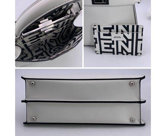 FENDI Borsa a Mano in Pelle Col. Bianco Peekaboo IseeU M FENDI Borsa a Mano in Pelle Col. Bianco Peekaboo IseeU M