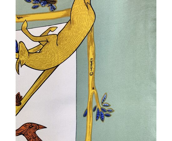 HERMES Foulard Vintage in Seta Col. Verde Carre 90 HERMES Foulard Vintage in Seta Col. Verde Carre 90