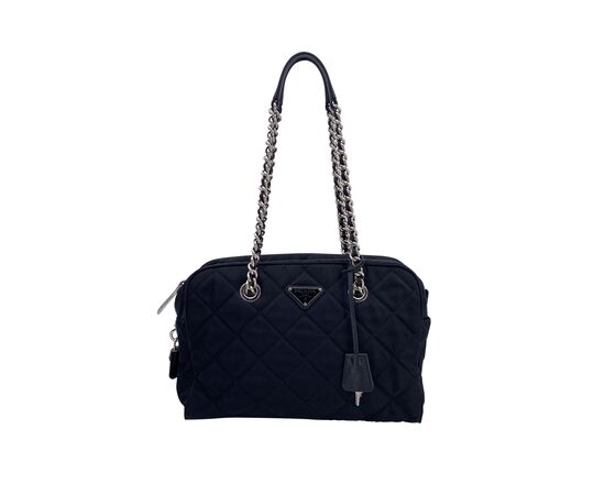 PRADA Borsa a Tracolla in Tela Col. Nero Tessuto M PRADA Borsa a Tracolla in Tela Col. Nero Tessuto M