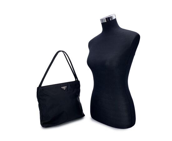 PRADA Borsa Shopper Vintage in Tela Col. Nero Tessuto M PRADA Borsa Shopper Vintage in Tela Col. Nero Tessuto M