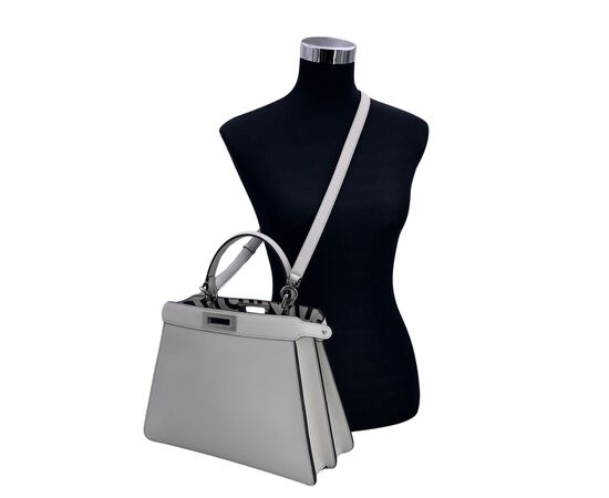 FENDI Borsa a Mano in Pelle Col. Bianco Peekaboo IseeU M FENDI Borsa a Mano in Pelle Col. Bianco Peekaboo IseeU M