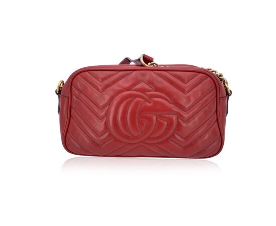GUCCI Borsa a Tracolla in Pelle Col. Rosso Marmont S GUCCI Borsa a Tracolla in Pelle Col. Rosso Marmont S