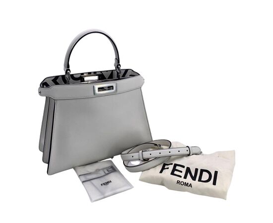 FENDI Borsa a Mano in Pelle Col. Bianco Peekaboo IseeU M FENDI Borsa a Mano in Pelle Col. Bianco Peekaboo IseeU M