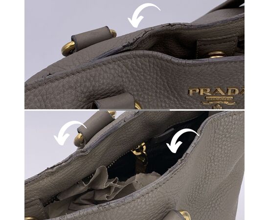 PRADA Borsa Shopper in Pelle Col. Grigio M PRADA Borsa Shopper in Pelle Col. Grigio M