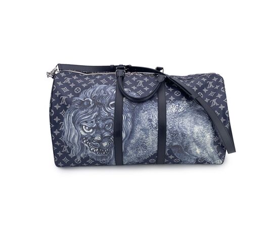 LOUIS VUITTON Borsa da Viaggio in Tela Col. Blu Keepall L LOUIS VUITTON Borsa da Viaggio in Tela Col. Blu Keepall L