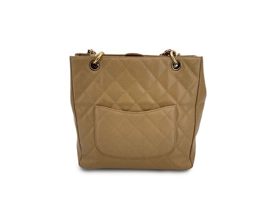 CHANEL Borsa Shopper in Pelle Col. Beige Petite Shopping Tote M CHANEL Borsa Shopper in Pelle Col. Beige Petite Shopping Tote M