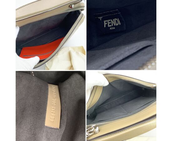 FENDI Borsa Shopper in Pelle Col. Grigio Dot Com M FENDI Borsa Shopper in Pelle Col. Grigio Dot Com M