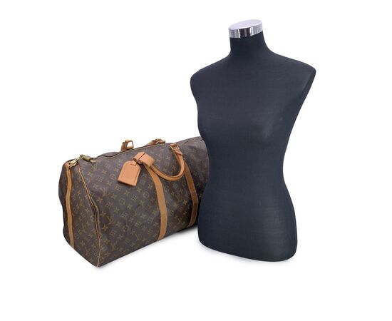 LOUIS VUITTON Borsa da Viaggio Vintage in Tela Col. Marrone Keepall L