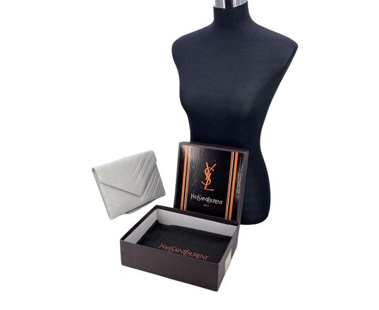 YVES SAINT LAURENT Pochette Vintage in Pelle Col. Bianco Clutch S